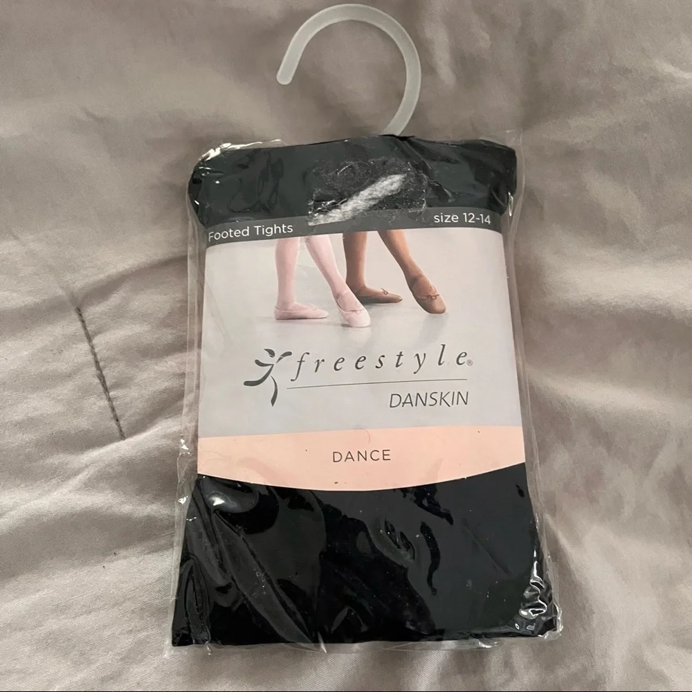 NWT 2 sets black tights girls 12/14 Circo  freestyle danskin dance heart